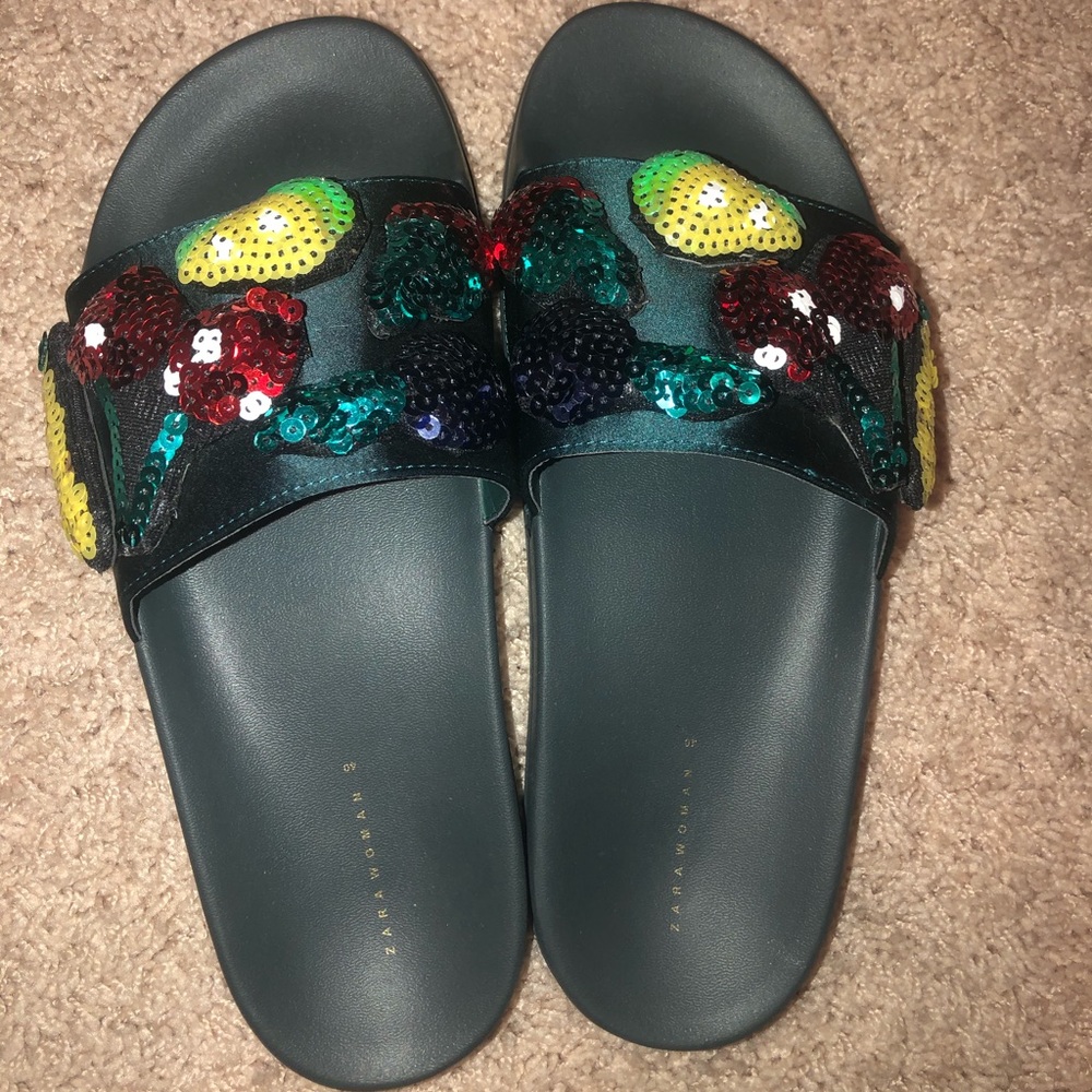 Zara Fruit/Sequence Never Worn Slides